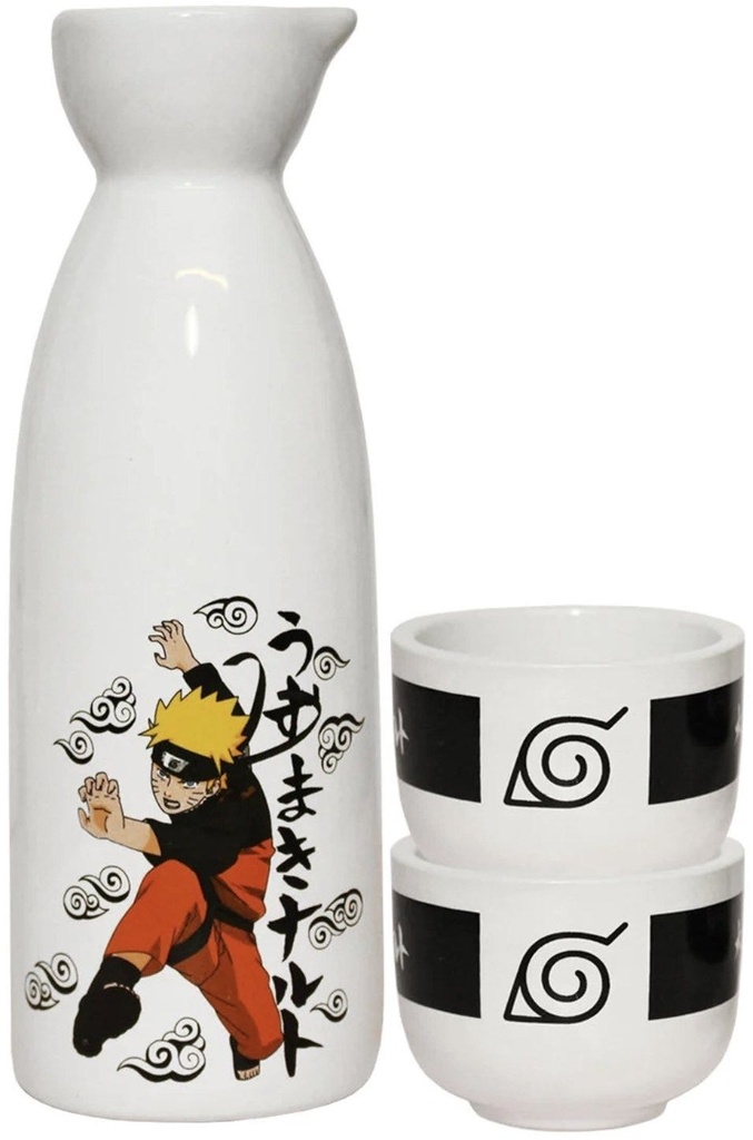 JF Naruto 3 Pc Ceramic Sake Set (1 Carafe & 2 Cups)