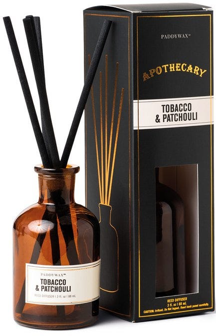 Apothecary 3fl oz Amber Glass Diffuser Tobacco & Patchouli