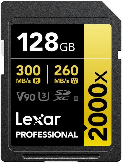 Lexar Professional 2000x SDHC/SDXC UHS-II Cards - 128GB