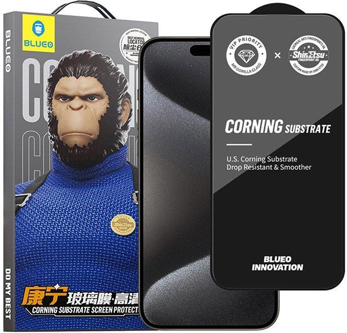 Blueo Corning Substrate High Definition Glass Screen Protector - iPhone 16 Pro Max - 6.9 - أكسسوار
