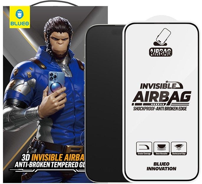 Blueo 3D Anti-broken Edge Anti-Static Full Glass Screen Protector - iPhone16 Pro 6.3 - اكسسوار