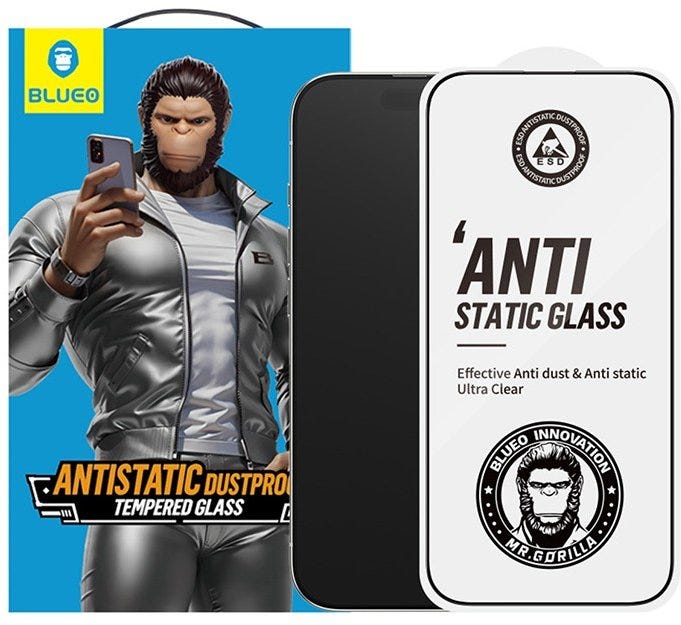 Blueo Narrow border Anti-Static Full Glass Screen Protector - iPhone 16 Pro - اكسسوار