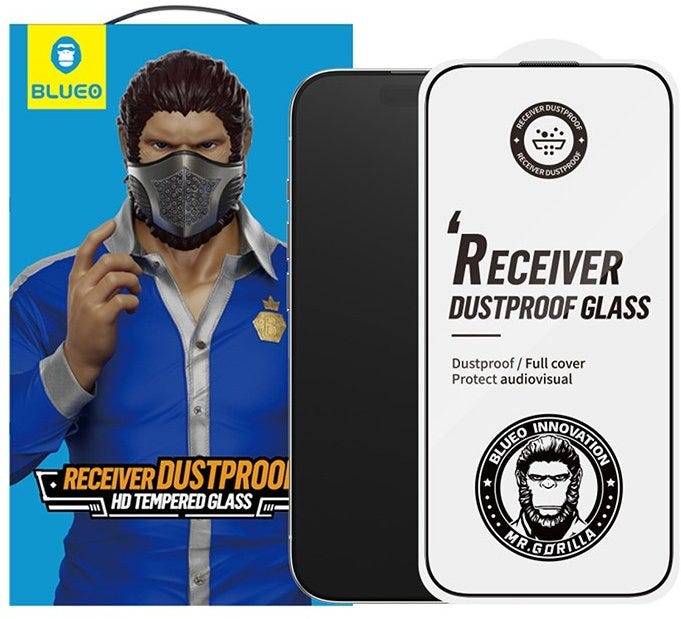 Blueo Receiver Dustproof HD Tempered Glass Screen Protector - iPhone 16 Pro Max - 6.9 - أكسسوار