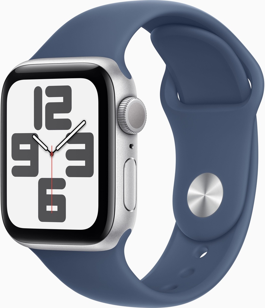 Apple Watch SE GPS 40mm Silver Aluminium Case with Denim Sport Band - S/M 