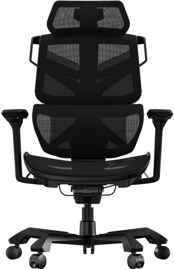 GamerTek Elite Commander Gaming Chair – High-Performance White Mesh, Silent Wheels, Adjustable Armrests