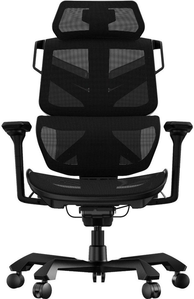 GamerTek Elite Commander Gaming Chair – High-Performance Black Mesh, Silent Wheels, Adjustable Armrests