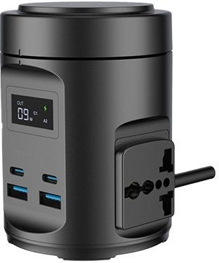 Powerology Magsafe Power Hub USB-C Power Delivery And USB-A QC 3.0 Black