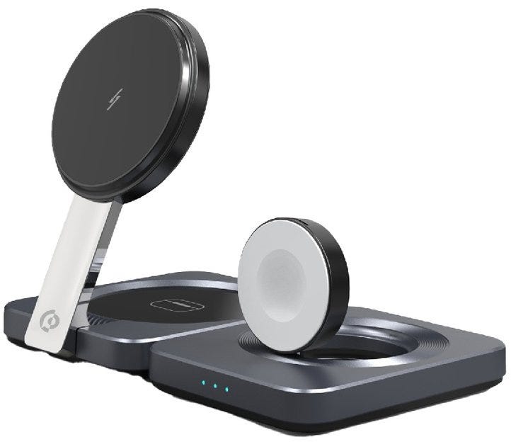 Powerology 3-in-1 Foldable Magnetic Wireless Charger Black