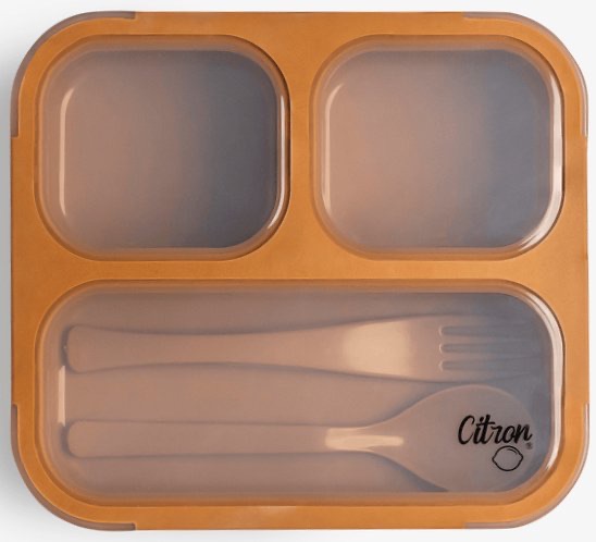 Lunchbox with Fork and Spoon Caramel