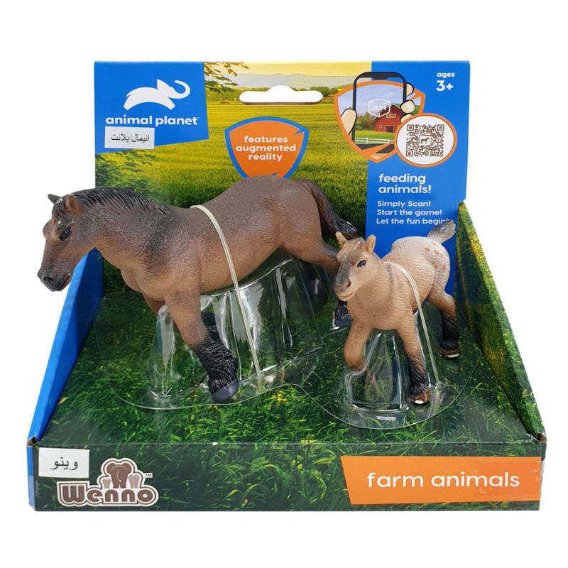 2 pcs horses in open touch box