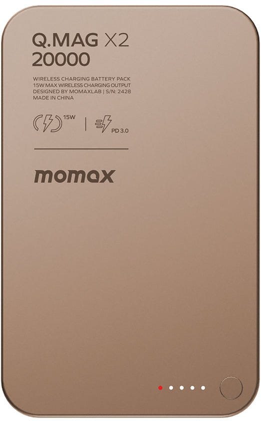 Momax Q.Mag X2 20000Mah Gen2 Magsafe Wireless Power Bank Rose Gold