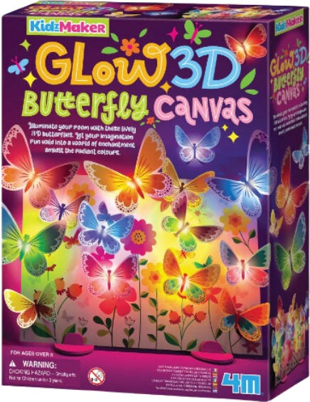 4M Glow 3D Butterfly Canvas