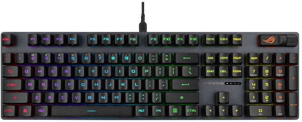ASUS ROG Strix Scope II RX Full Size Gaming Keyboard - RX optical switches - ABS Keycaps - Black (Arabic Layout)