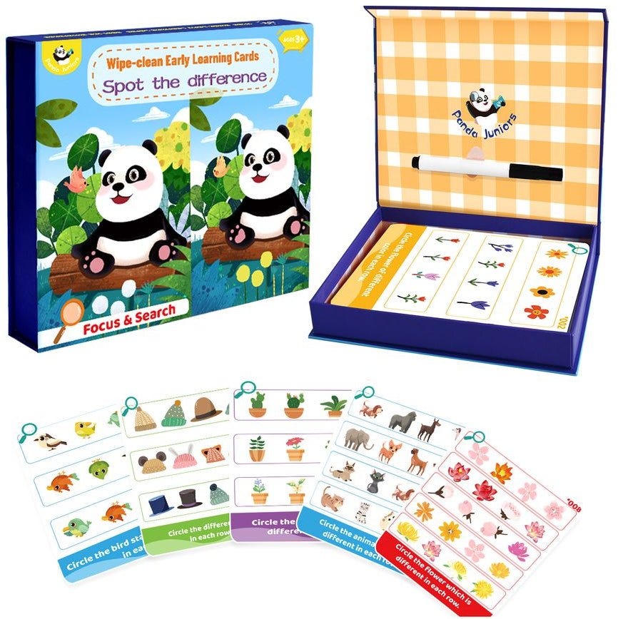 PJ003-5 Wiple-Clean Early Learning Cards  - Spot The Defference 49700255