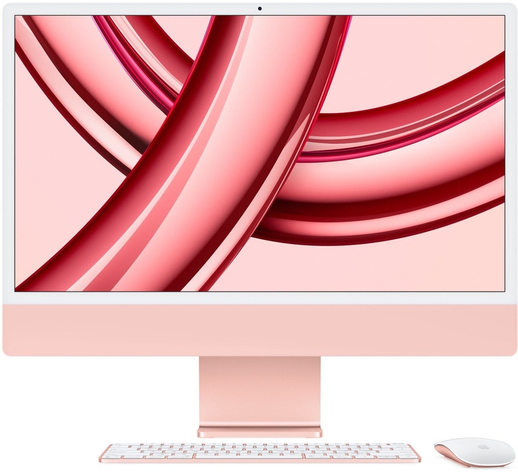  جهاز أبل iMac بشاشة Retina مقاس 24 بوصة بدقة 4.5K ومعالج M3 ثماني النواة ووحدة معالجة رسومات 10 أنوية وذاكرة 512 جيجابايت، لون وردي