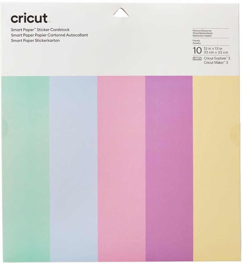 Cricut Glitter Cardstock 30x30cm 10-sheet Sampler (Pastel)