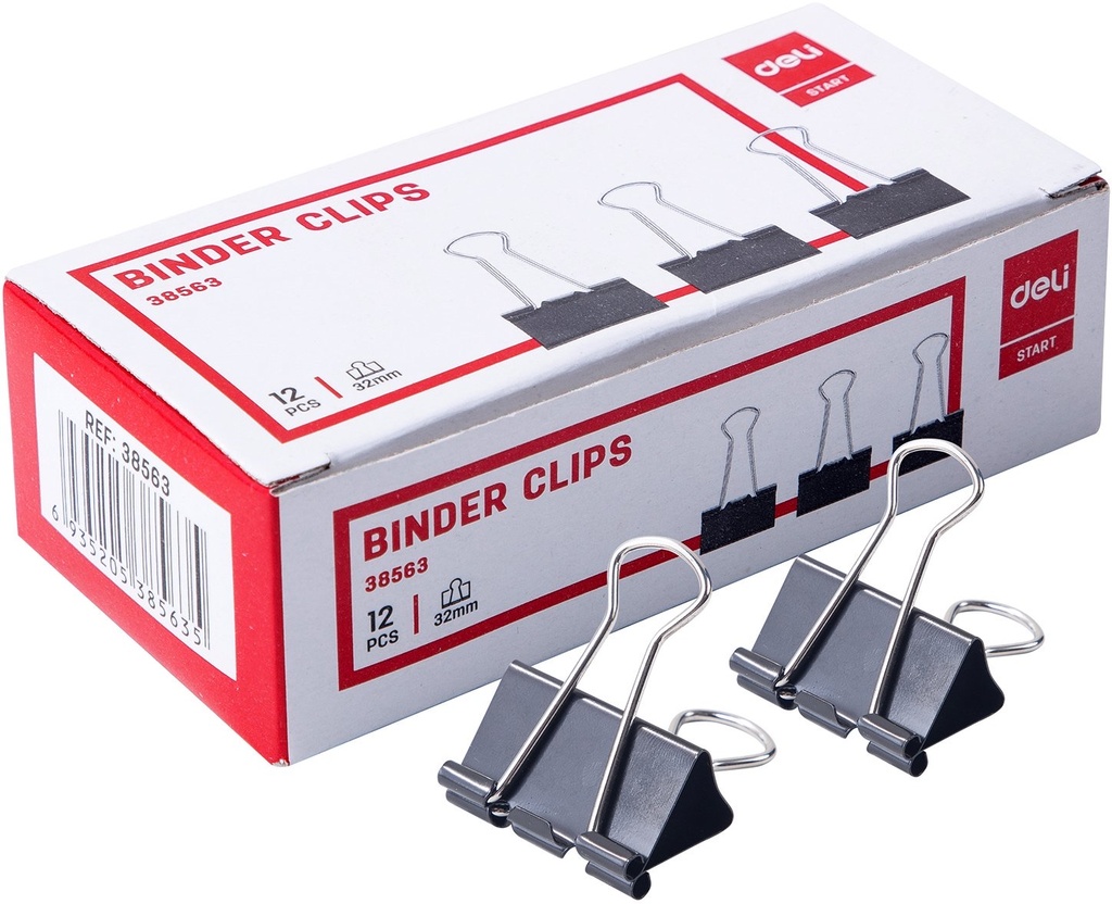 Clip Binder Foldback Metal 1 1/4" Black