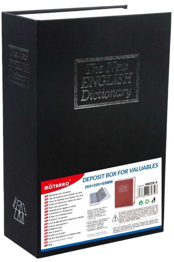 Cash box Dictionary Book Shape  W265xL200xH55mm Black