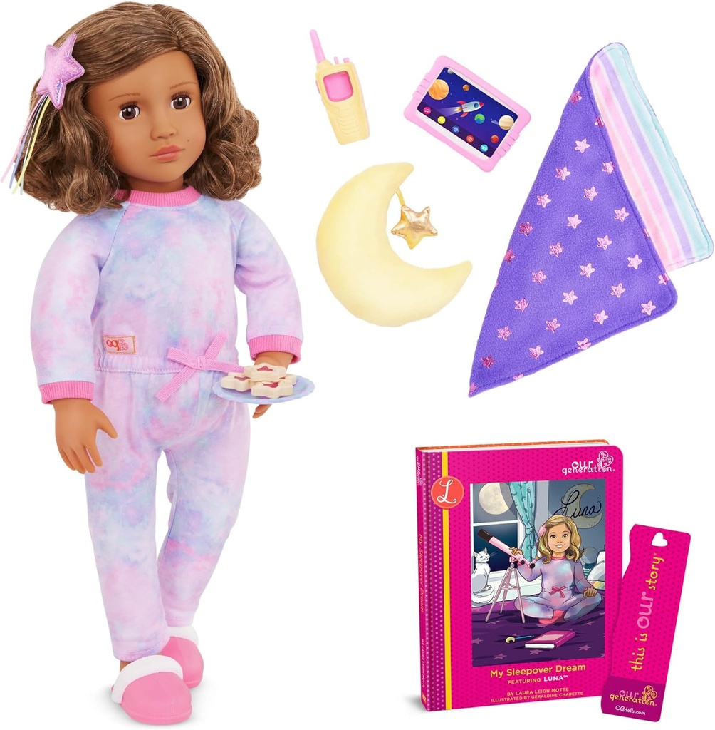 Deluxe Pajama Doll W/Book, Luna