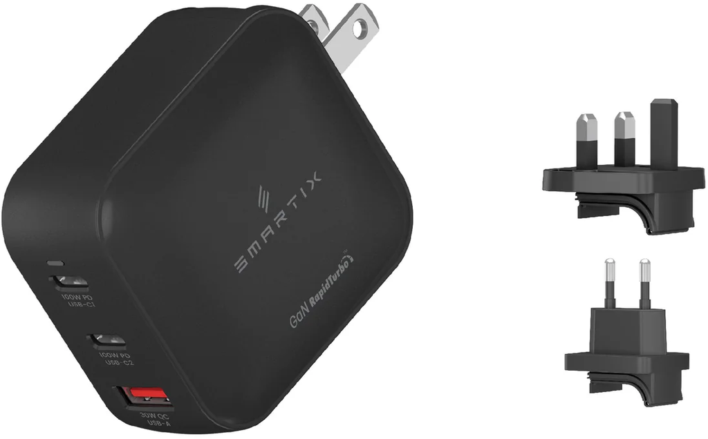 Smartix Premium US/UK/EU Wall Adaptor 100W GaN 