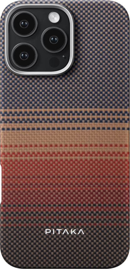 Pitaka Tactile Woven Case For Iphone 16 Pro Max-Red/Gold