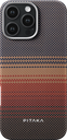Pitaka Tactile Woven Case For Iphone 16 Pro Max-Red/Gold