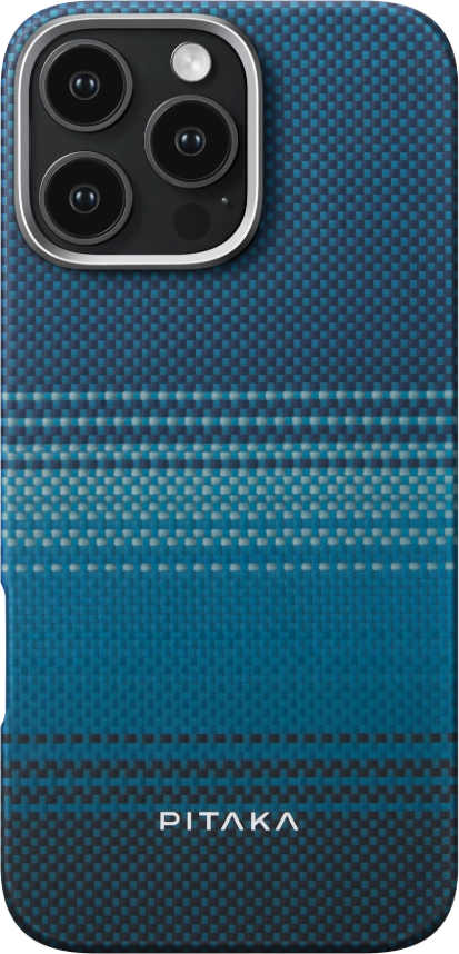Pitaka Tactile Woven Case Case For Iphone 16 Pro Max-Black/Blue