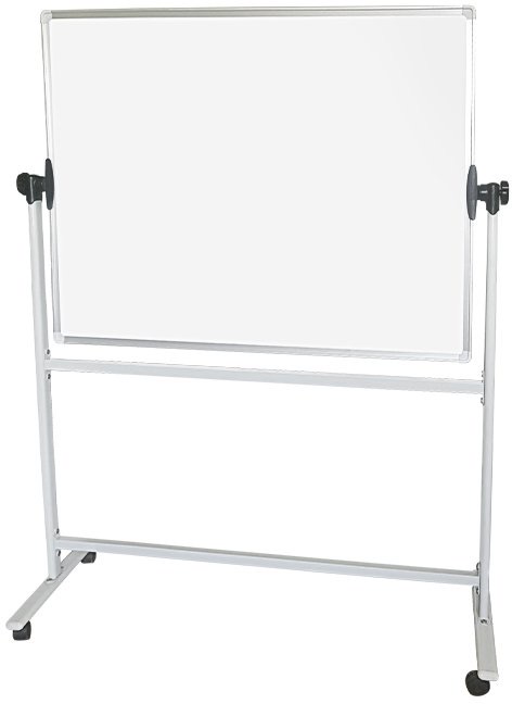 Whiteboard Mobile Magnetic DD Vertical With Stand Aluminuim Frame  Metal 60  x  90  cm  White