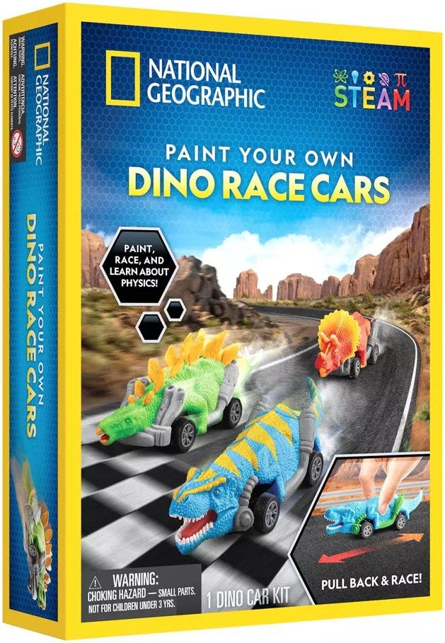 NG Paint Your Own Dino Race Cars