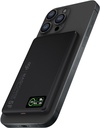 EGO MAGPOWER 3in1 Lates Gen.5 Super charging  6000mAh Qi2+ magsafe Powerbank Super Ultra-thin-OLED, USB-CUSB-C in & out-Black