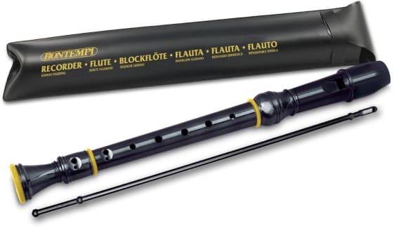 Black German Recorder - Black Plastic Bag         