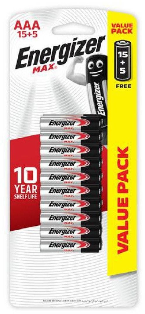 Energizer Max Alkaline AA15+5 Value Pack