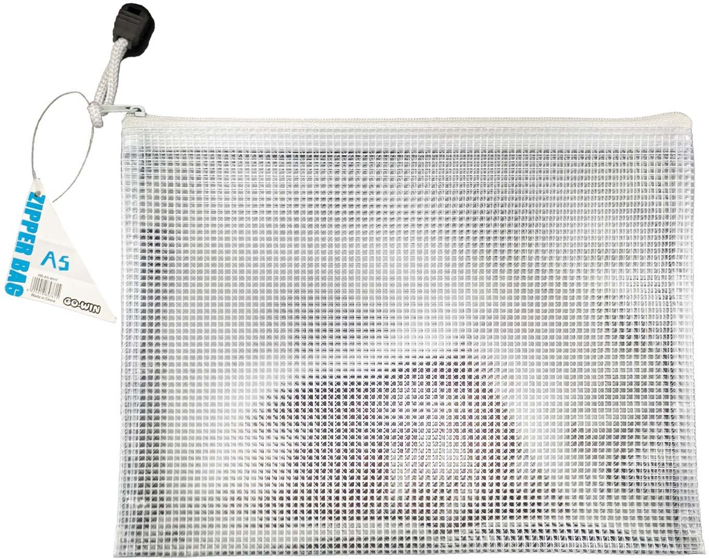 Bag Zipper PVC A5 240X180mm Translucent Mesh White