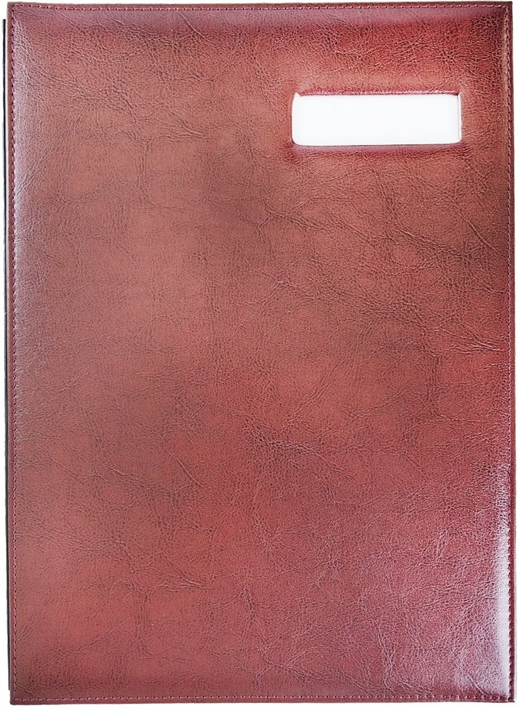 Book Signature 24 Blank 460 gm Polyurethane Leather Cover with Top Right Transparent Window A4