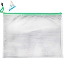 Bag Zipper PVC A4 340X250mm Translucent Mesh Green