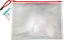 Bag Zipper PVC A4 340X250mm Translucent Mesh Red