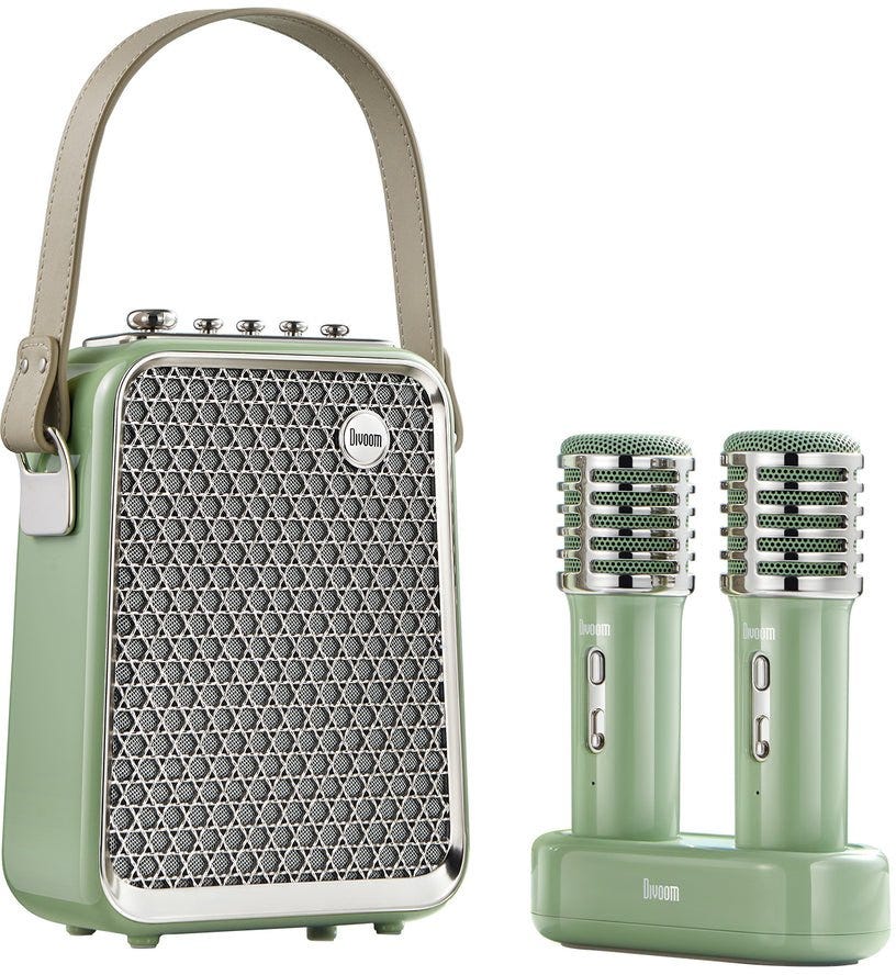 Divoom Songbird-Hq Portable Karaoke Bluetooth Speaker | Home Ktv Sound Se - Green