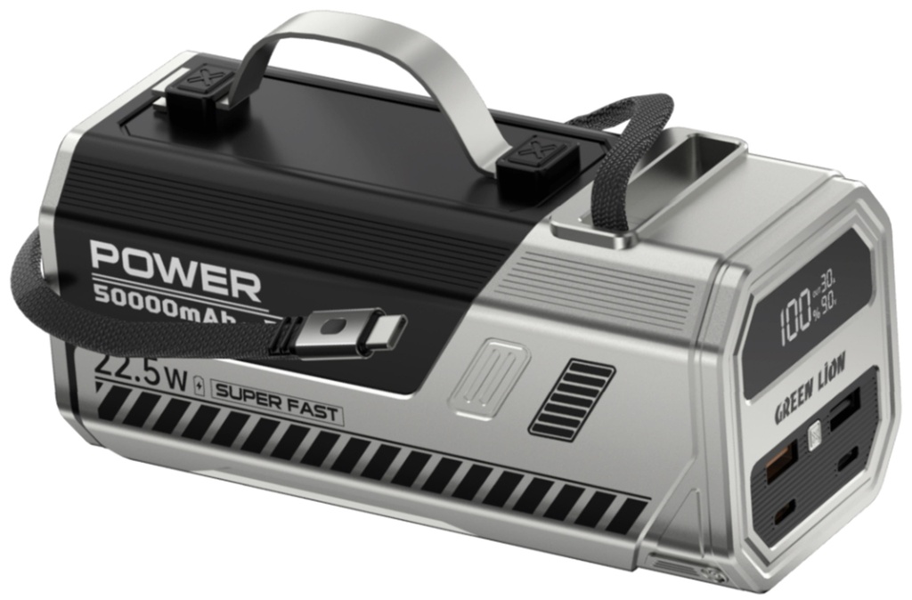 Green Lion Power Max 22.5W 50000mAh Powe,Bank - Silver