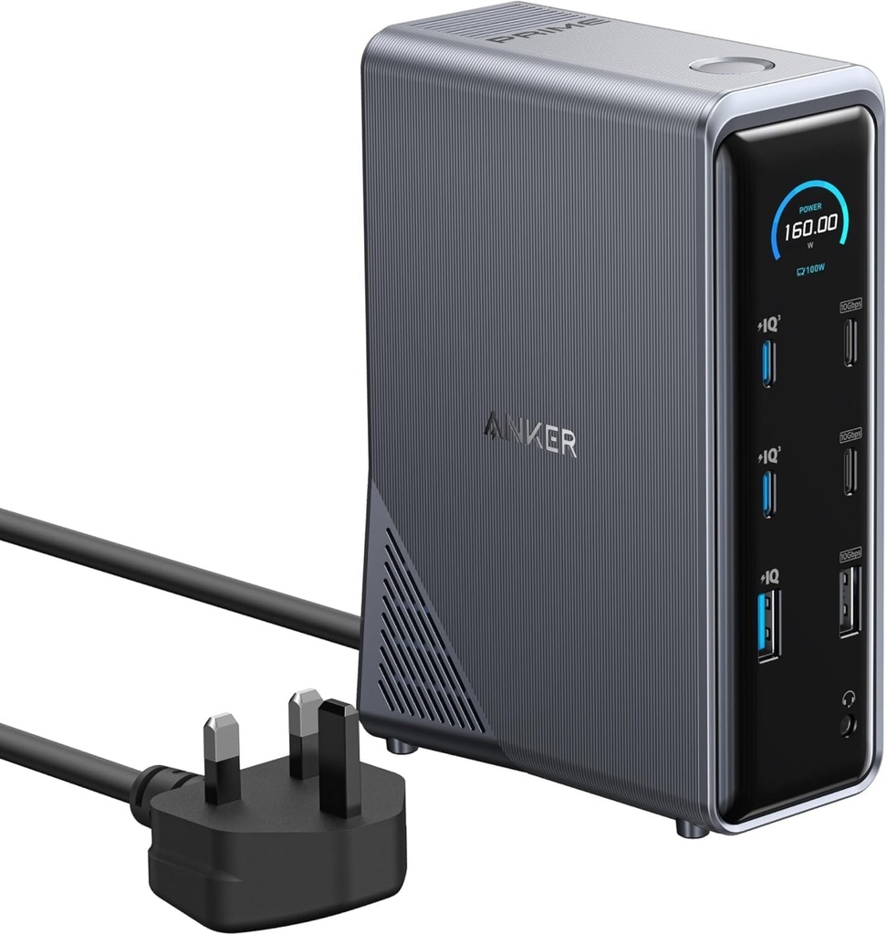 Anker A83B62A1 Prime Charging Docking Station (14-In-1, Dual Display, 160W) B2C - Uk Gray I