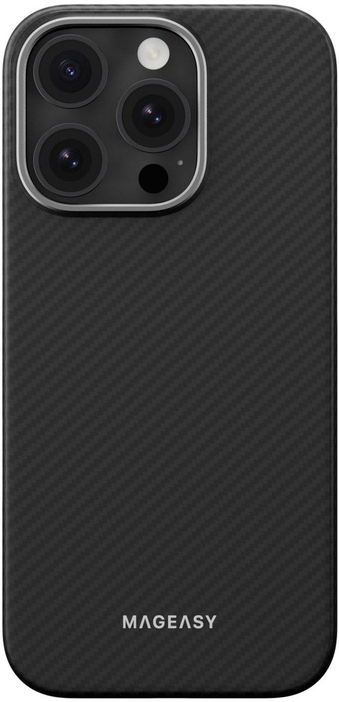 Mageasy Kev M Armaid Fiber Protective Case For 2024 Iphone 16 Pro 600D Black 