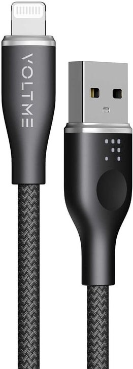 Voltme Powerlink Rugg Double Nylon Cable Usb A To Lightning 3A / 1.2M Zinc-Alloy Connector Black