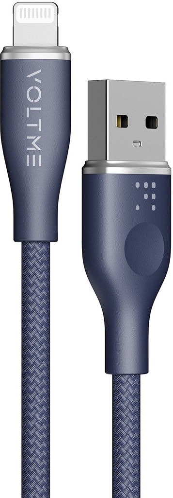 Voltme Powerlink Rugg Double Nylon Cable Usb A To Lightning 3A / 1.2M Zinc-Alloy Connector Blue