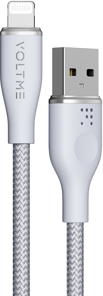 Voltme Powerlink Rugg Double Nylon Cable Usb A To Lightning 3A / 1.2M Zinc-Alloy Connector Gray