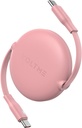 Voltme Powerlink Yoyo Cable 5A 1.0M Retractable (Dual-Way Retractable Cable) Type C To Type C 100W Pink