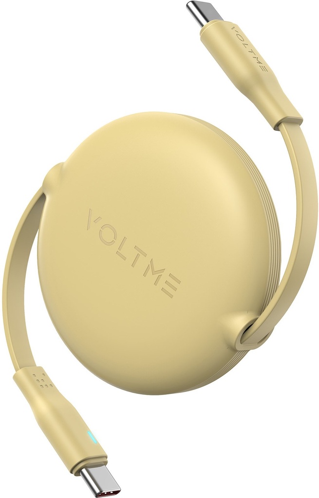 Voltme Powerlink Yoyo Cable 5A 1.0M Retractable (Dual-Way Retractable Cable) Type C To Type C 100W Sand