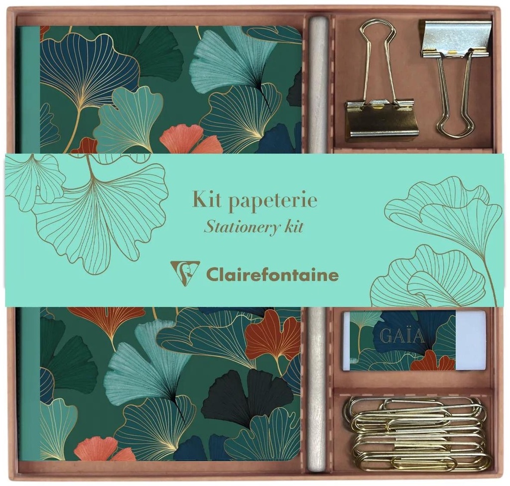 Gaïa Bleu, Stationery Kit 18,5X19,3 Cm