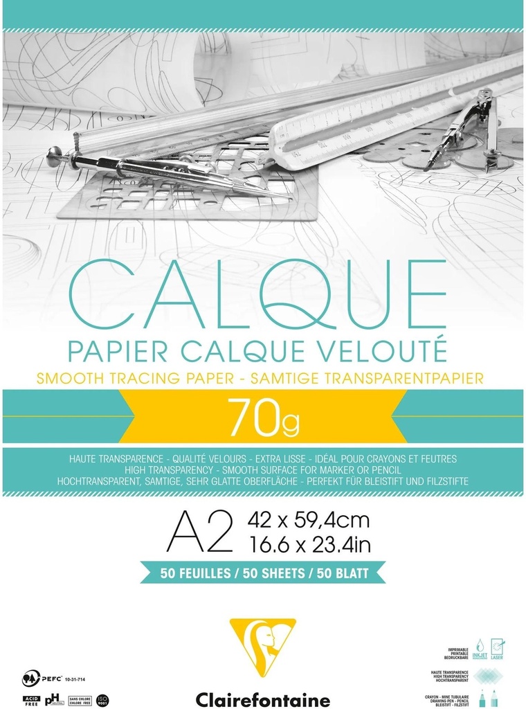 Tracing Paper Pad A2 50 Sheets 70/75G 