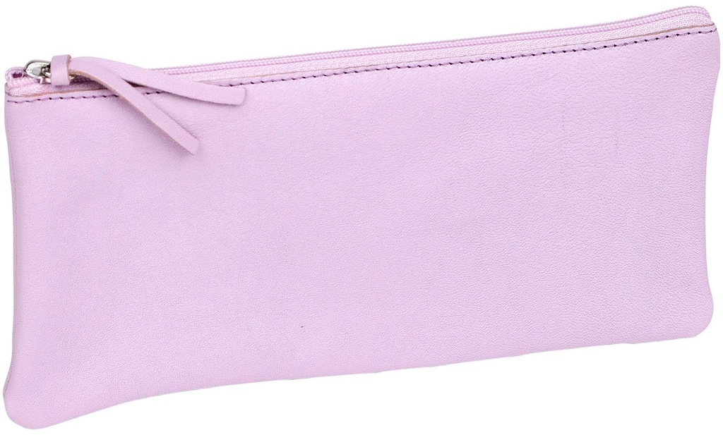 Pencil Case Flat Pocket Leather 22X11 Cm Lilac 