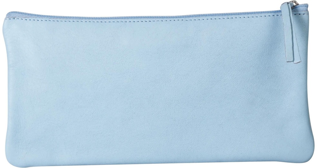 Pencil Case Flat Pocket Leather 22X11 Cm Blue Sky