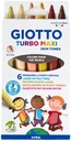 Felt Tip Marker Jumbo Fluo, Set Of 6 Skin Tones, Giotto Turbo Maxi
